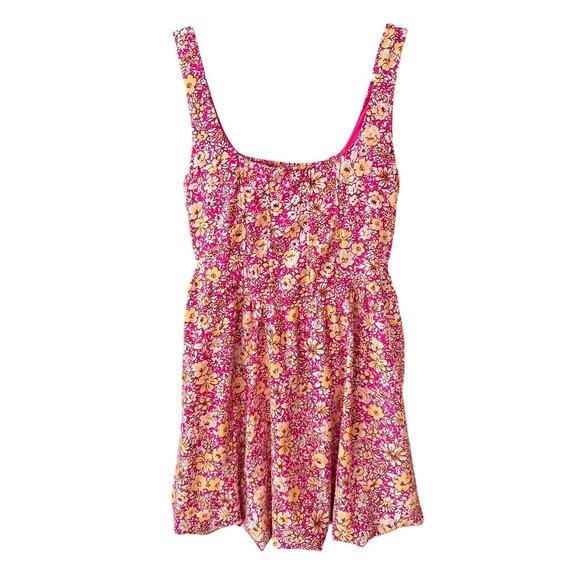 Band Of The Free Sleeveless Corset Front Dress Womens Medium Bubble Hem Floral - Picture 1 of 9